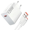 Cargador Super Rápido de 120w Para Xiaomi Compatible 67w-33w Cable 6A