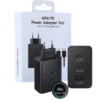 Cargador Super Rápido 65w Trío P/ Samsung/Android S24 S25 Power Delivery con cable de 5A
