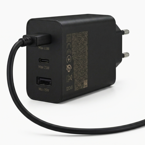 Cargador Super Rápido 65w Trío P/ Samsung/Android S24 S25 Power Delivery con cable de 5A