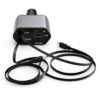 Cargador de Celular para Auto Super Rápido 2 Cables Retráctiles + 2 puertos y Display de carga de la Batería
