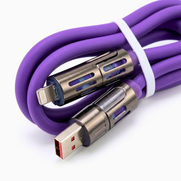 Cable para Celular de Carga Rápida 240w 4 En 1 Para iPhone Android con Luces Led