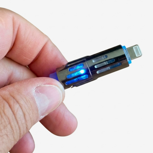Cable para Celular de Carga Rápida 240w 4 En 1 Para iPhone Android con Luces Led