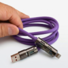 Cable para Celular de Carga Rápida 240w 4 En 1 Para iPhone Android con Luces Led