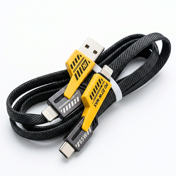 Cable de Carga Rápida para Celular o Tablet hasta 65w 4 En 1 para iPhone Samsung Android