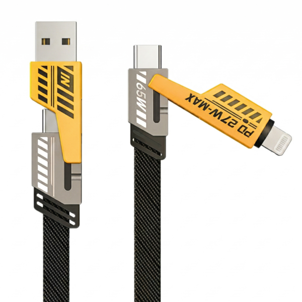Cable de Carga Rápida para Celular o Tablet hasta 65w 4 En 1 para iPhone Samsung Android