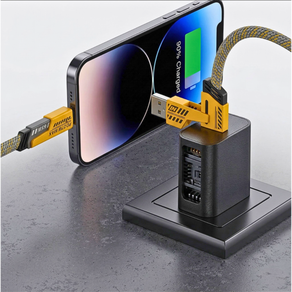 Cable de Carga Rápida para Celular o Tablet hasta 65w 4 En 1 para iPhone Samsung Android