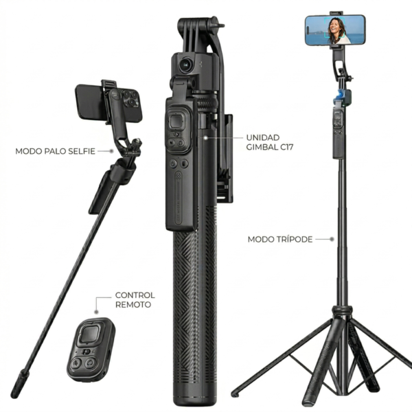 Diseño sin título - 2026-04-14T002933.667 Trípode Gimbal para Selfie con Seguimiento Facial 360º