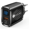 Cargador Para Celular 20w dos Puertos Tipo C + Usb Con Display