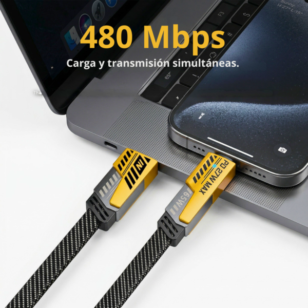 Cable de Carga Rápida para Celular o Tablet hasta 65w 4 En 1 para iPhone Samsung Android