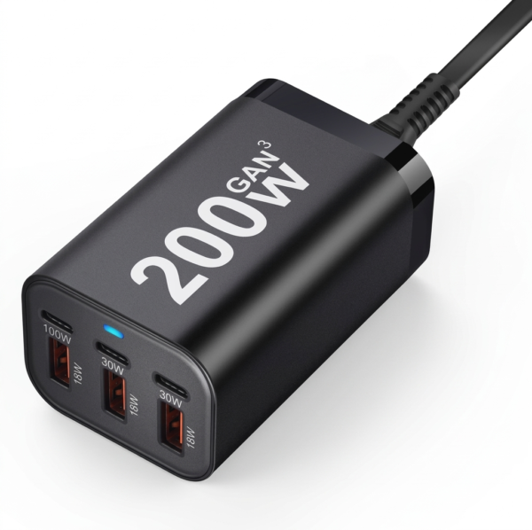 Estación de Carga de 200w De 6 Puertos Compatible Celular Tablet