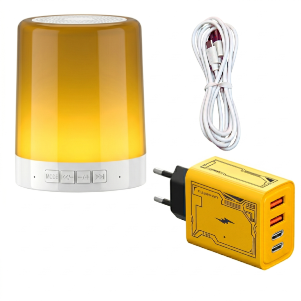 Lámpara Parlante Bluetooth Usb + Cargador + Cable 1 Metro