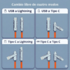 Cable Carga Rápida 4 En 1 para iPhone Samsung Android de 120w 6a