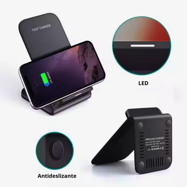 Cargador de Celular Inalámbrico 15w Soporte para Escritorio