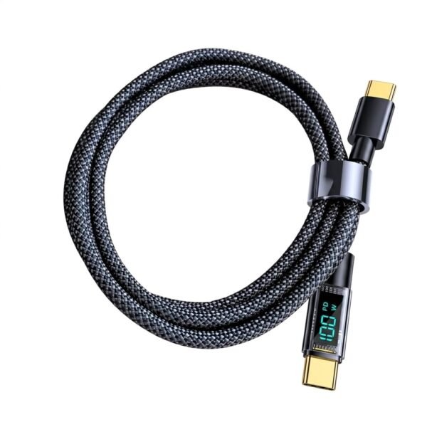 Cable para Celular Tablet Notebook de Carga Rápida 240w-100w Display C- C  / USB-A-C de 1 y 2 Metros