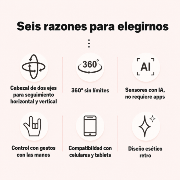 Gimbal 360° Seguimiento Facial Horizontal y Vertical Vlogg Creación de Contenido