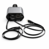 Cargador de Celular para Auto Rápido Cables Retráctiles Tipo C y Lightning + 2 puertos y Display de carga de la Batería